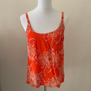 CAbi #777 Orange Floral Print Mum Tank Top